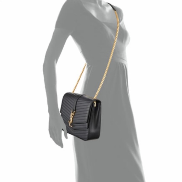 SAINT LAURENT YSL SULPICE BAG MEDIUM IN MATELASSÉ LEATHER - BLACK - Picture 3 of 4